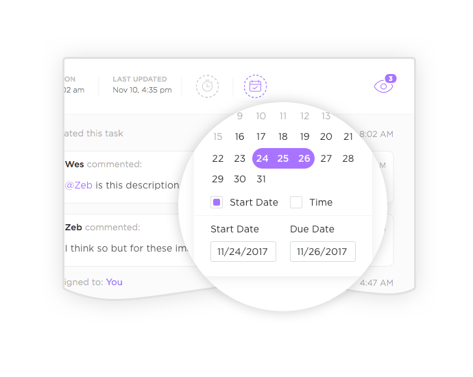 Task Start Dates