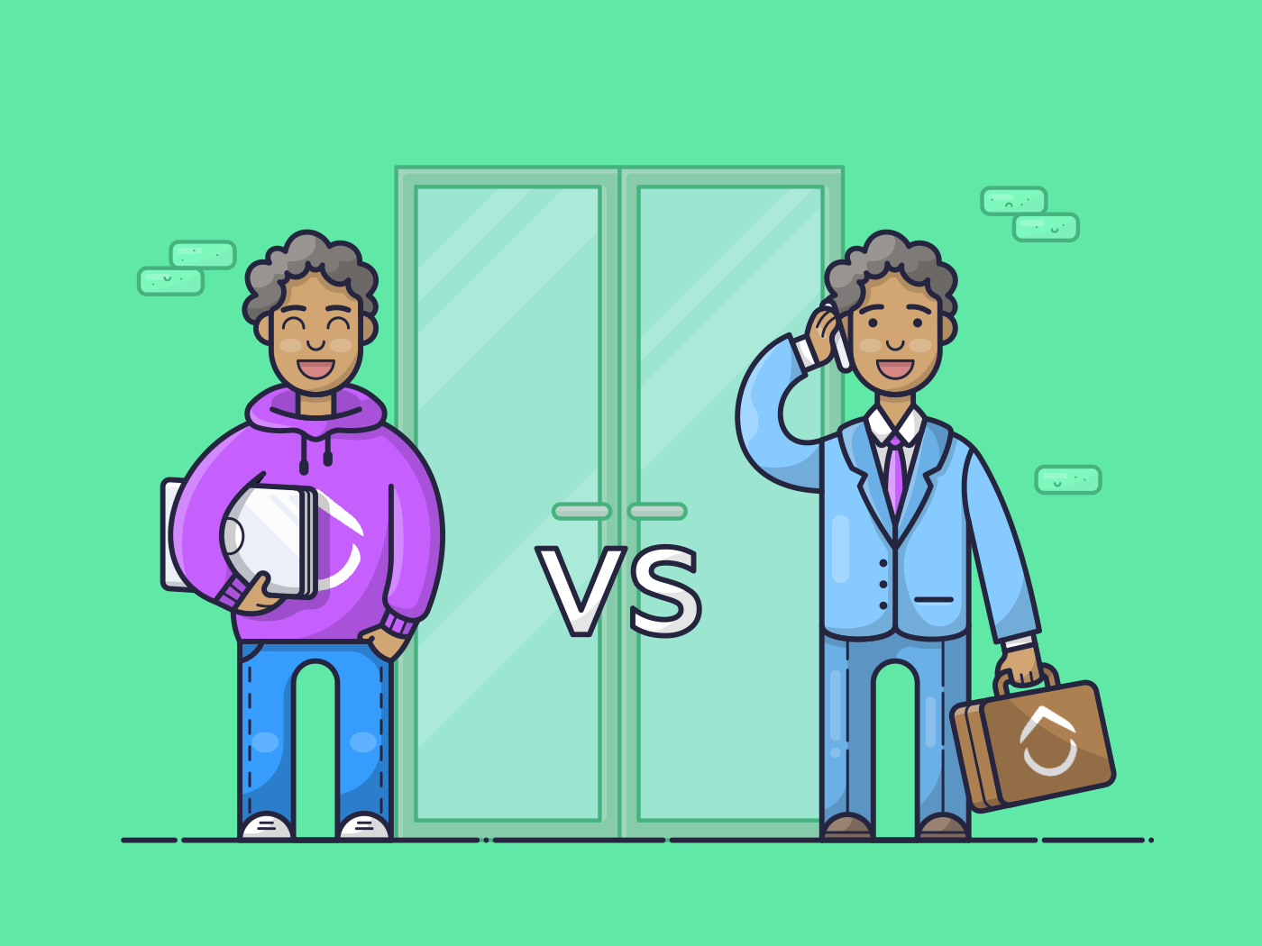startup employee and corporate employee