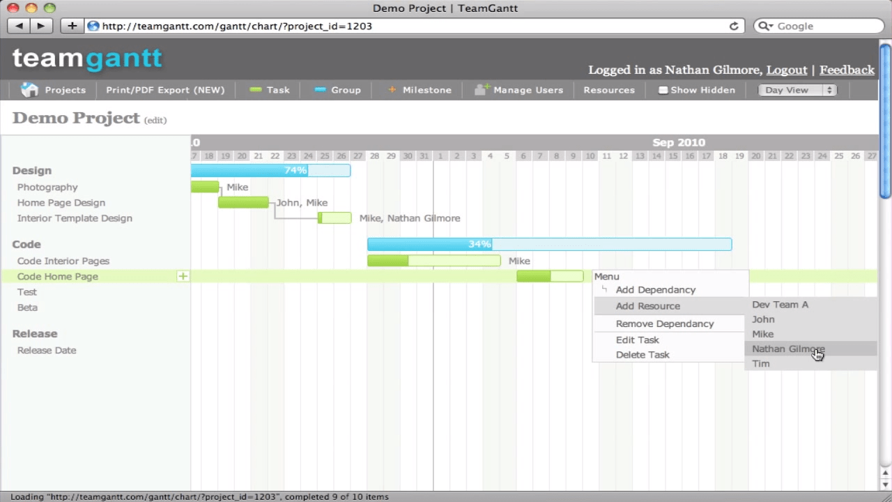 Gantt Chart Freedcamp