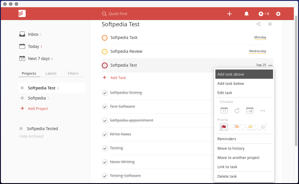 todoist 제품 예시