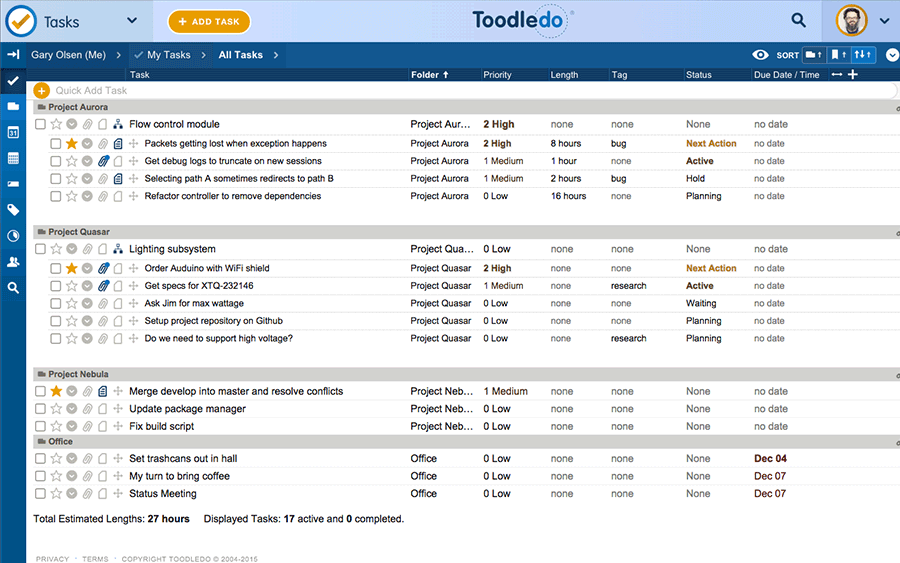 やることアプリ toodledo