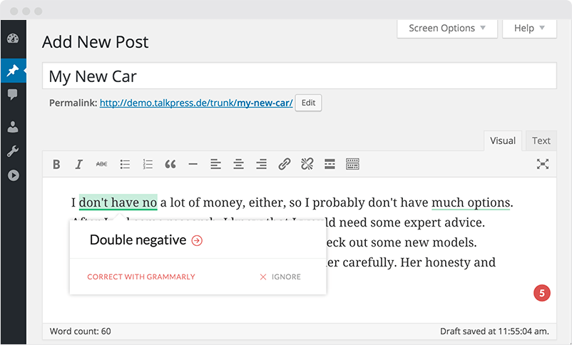 grammarly screenshot