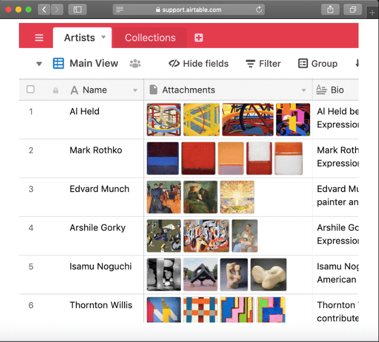 Attachments in Airtable