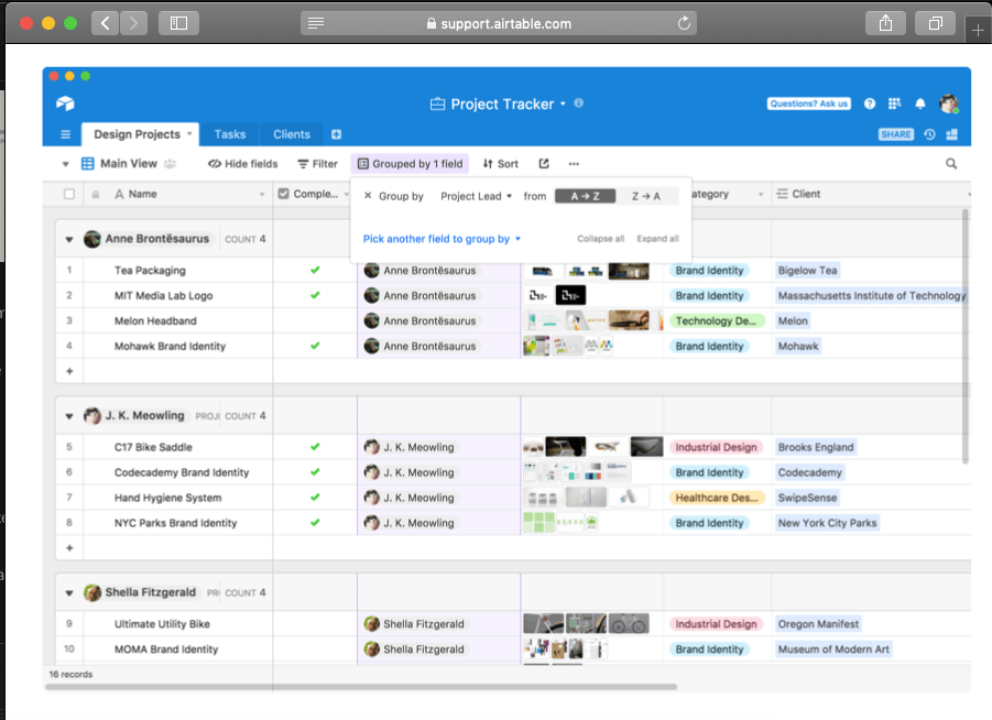 airtable app view .csv