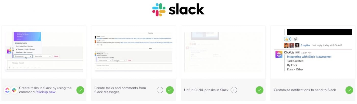 ClickUp integration with Slack example