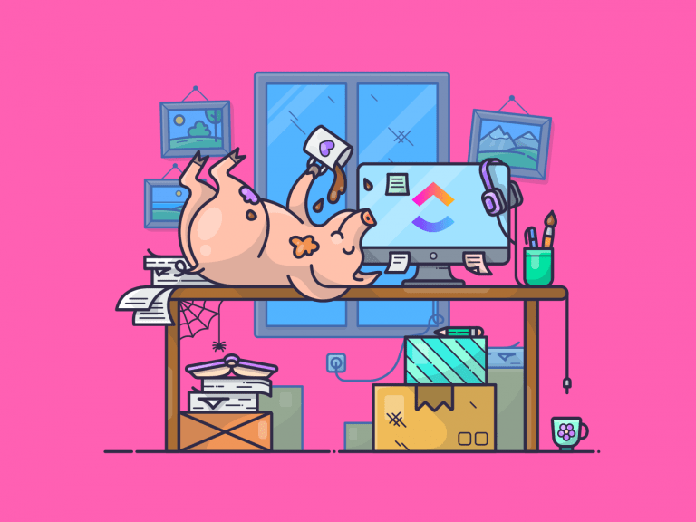 pig at work how-to-organize-your-desk