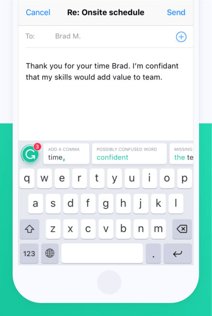 composing email with grammarly 