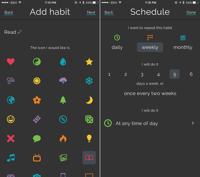 productive habit tracking app and calendar