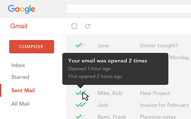 Mailtrack chrome extension