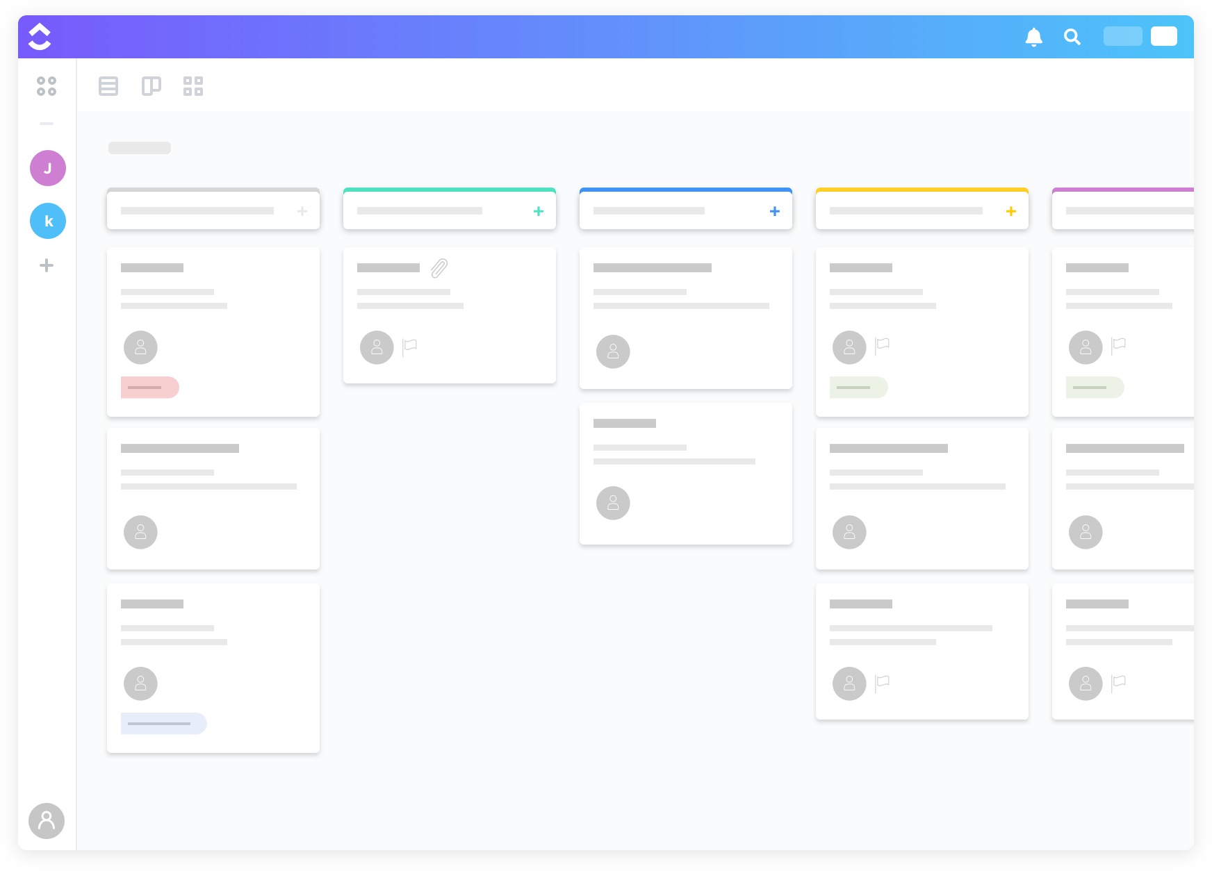 board-Ansicht auf ClickUp