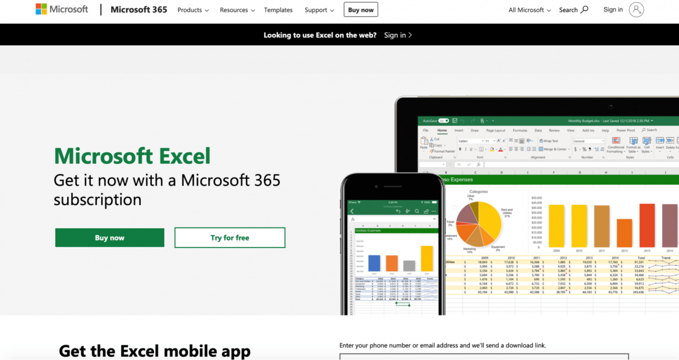 homepage microsoft excel