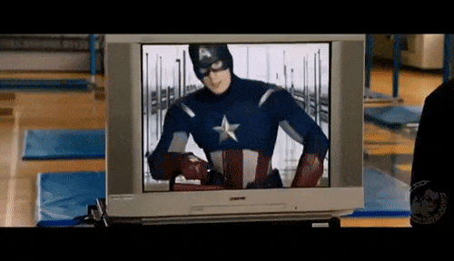 Captain America on tv gif
