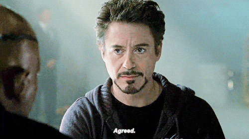 Tony Stark saying agreed gif