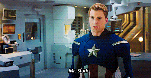 Tony Stark and Captain America gif