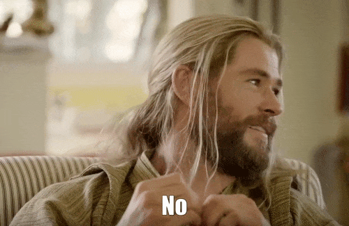 Thor saying no gif