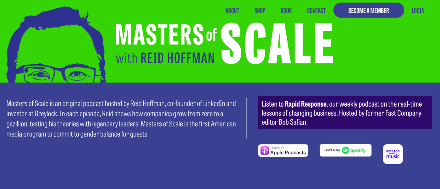 Masters of Scale home page