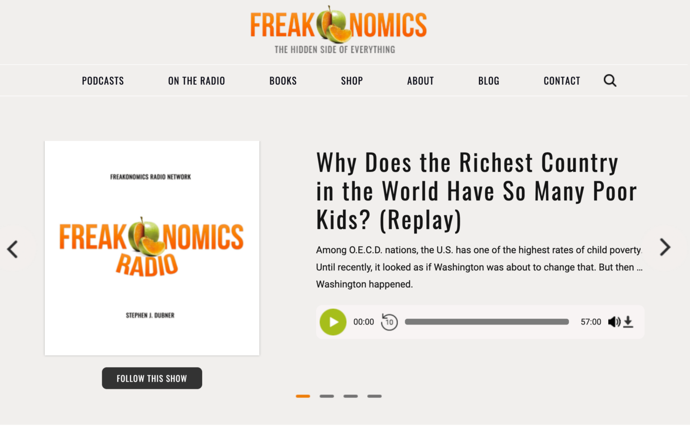 Halaman beranda Freakonomics