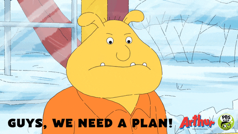 cartoon animal saying we need a plan