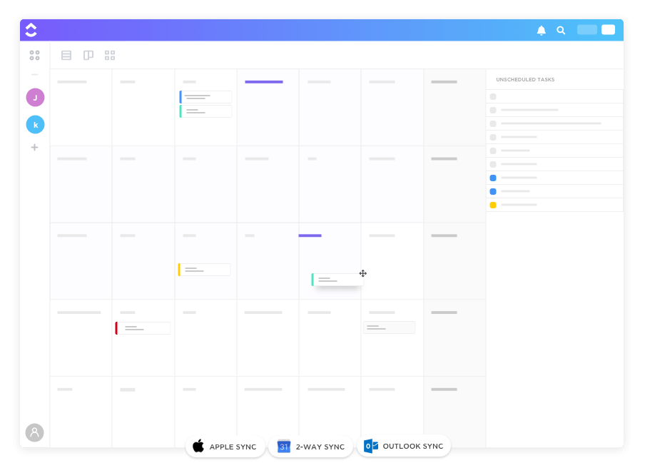 visualização do calendário cortada no ClickUp