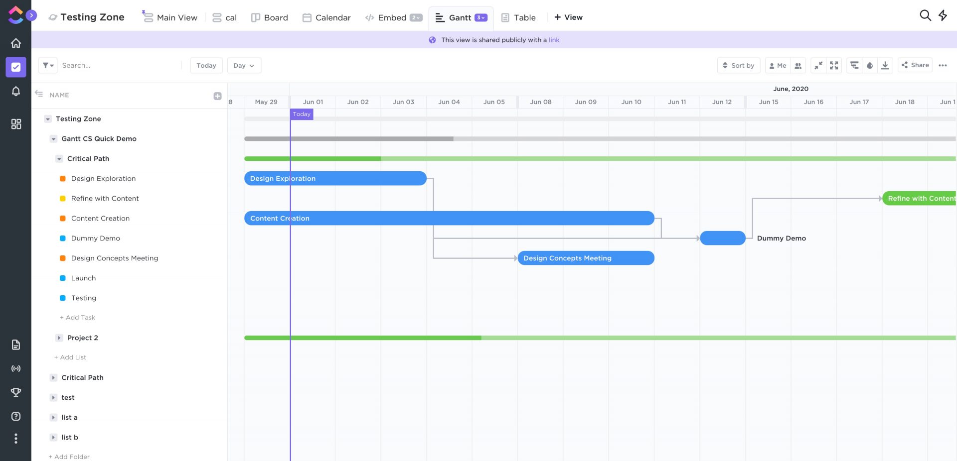 clickup gantt charts