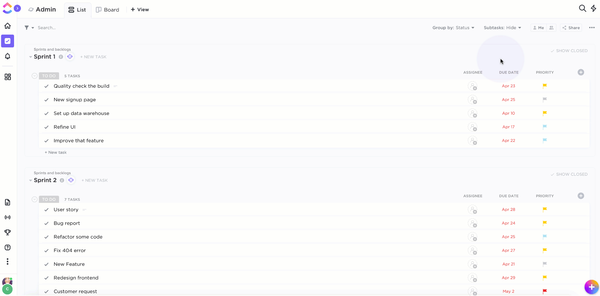The scrum point dropdown in ClickUp makes it simple for teams to track and monitor the complexity of the work completed