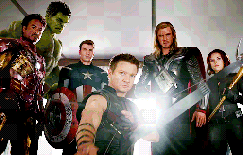 the avengers standing together