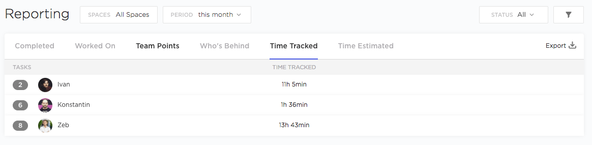 clickUp에서 스크럼 팀 보고하기