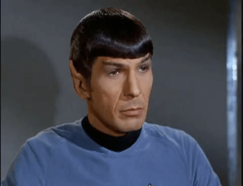 Spock from Star Trek looks around