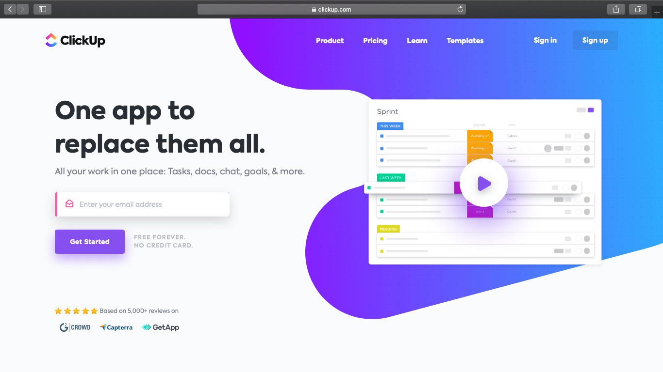 clickup Landing Page