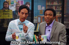 troy and abed in the morning gif