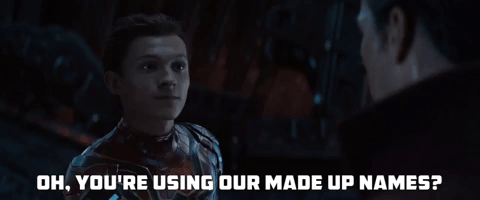 spiderman made up names gif