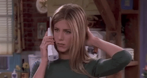 Rachel shocked on the phone