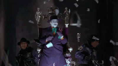 joker dancing on float