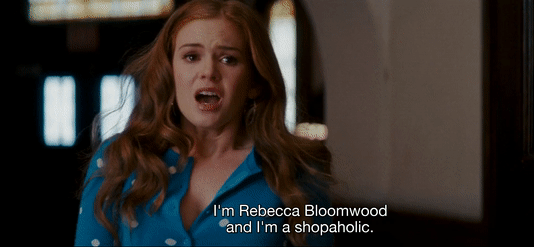 Rebecca admitting she's a shopaholic