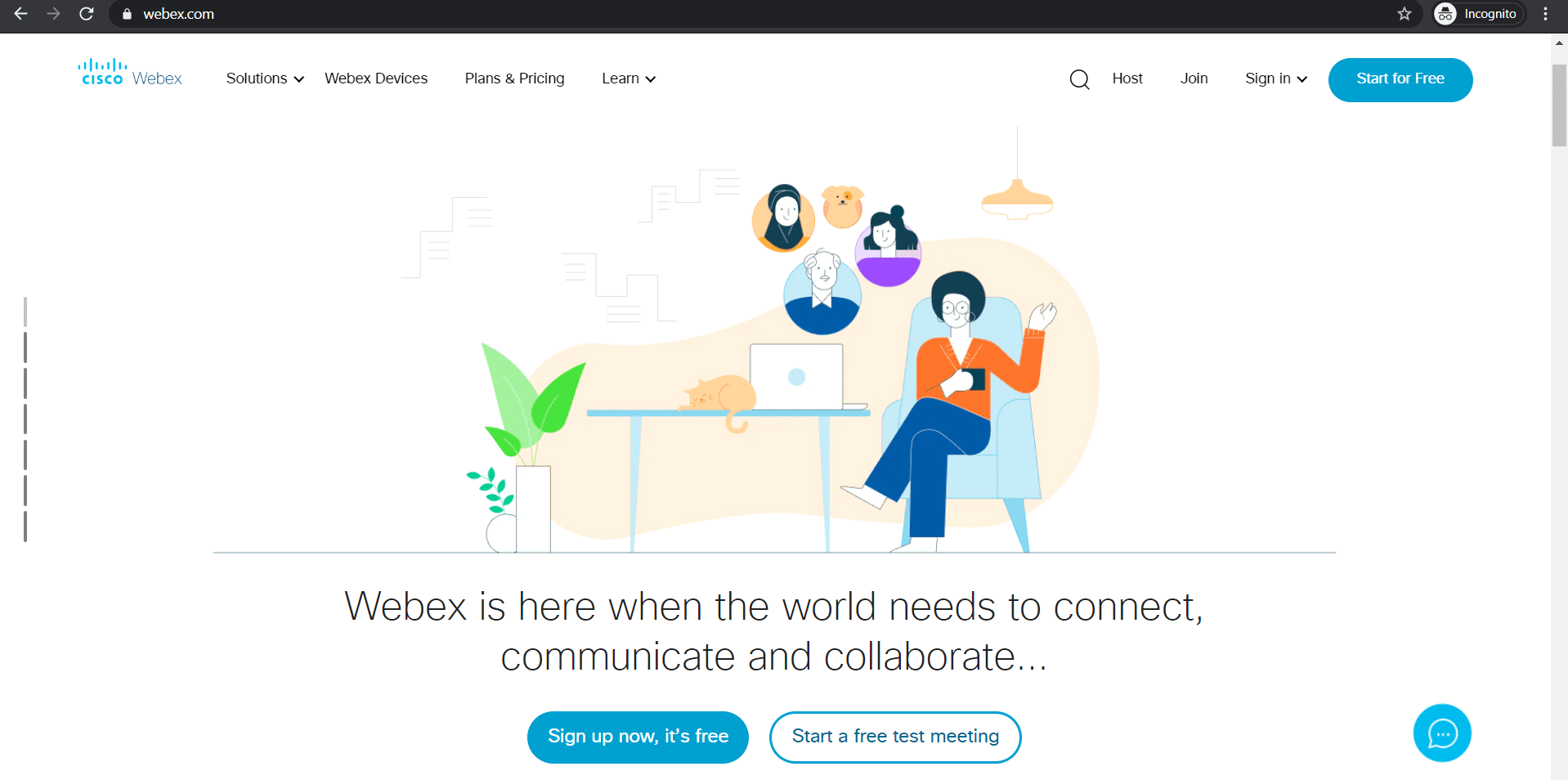 webex home page