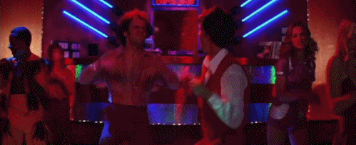 men dancing disco