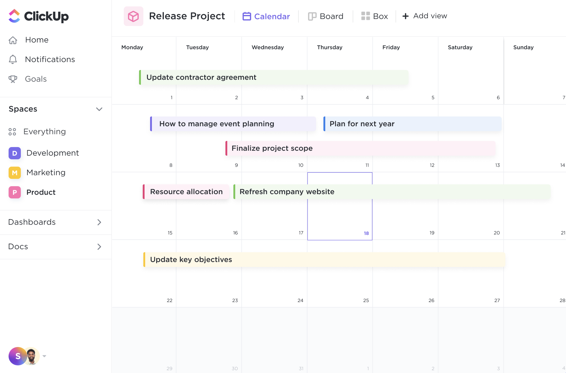 evernote calendar widget
