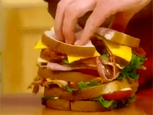 cutting a sandwich unsuccessfully