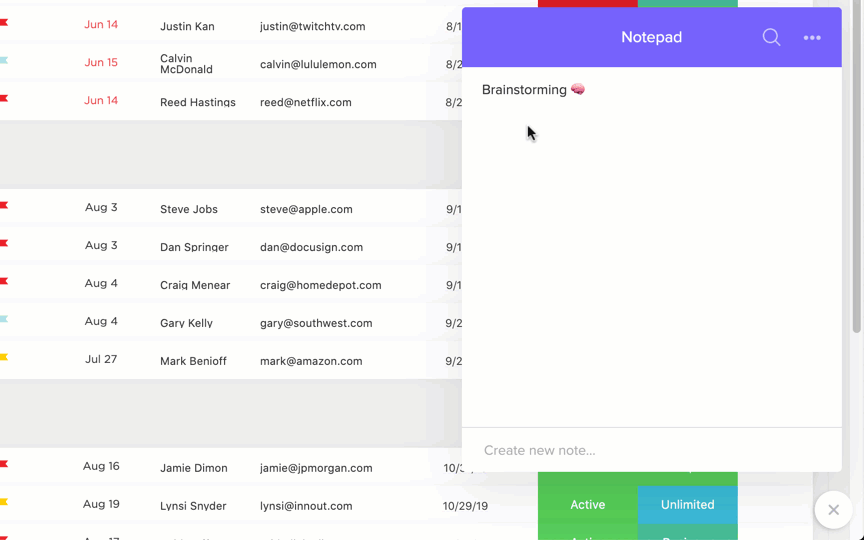 hinzufügen von Notizen in ClickUp