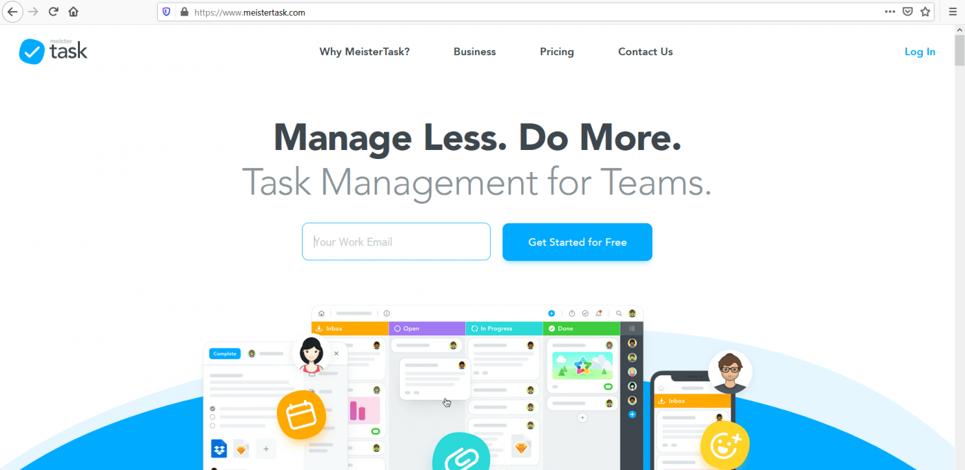 Meistertask home page