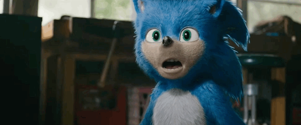surprised Sonic the hedgehog