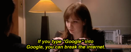 woman explaining Google