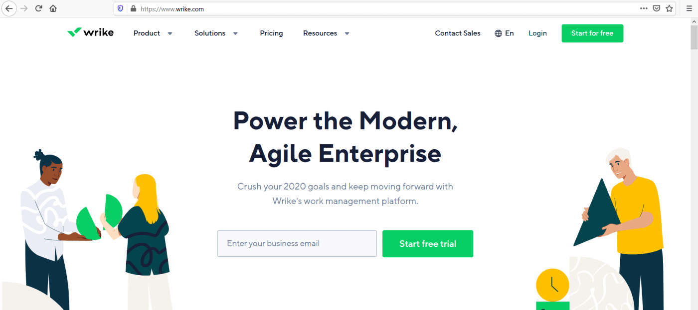 wrike startpagina