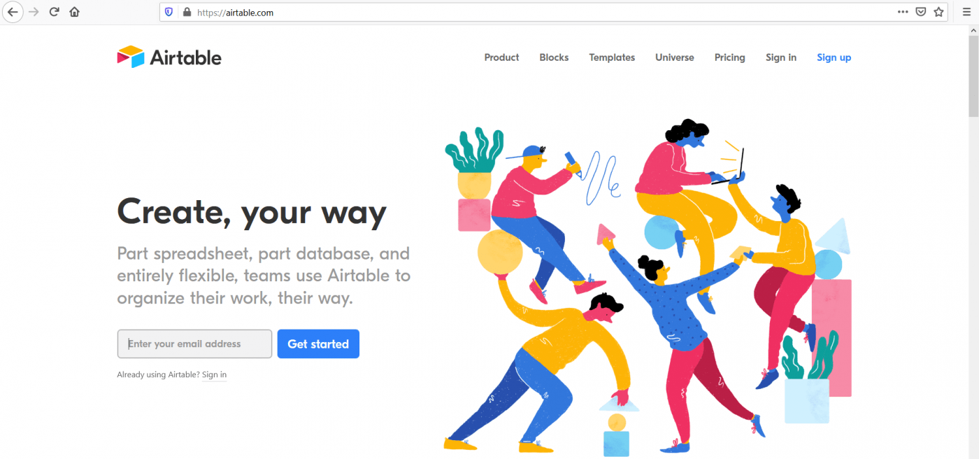 airtable home page