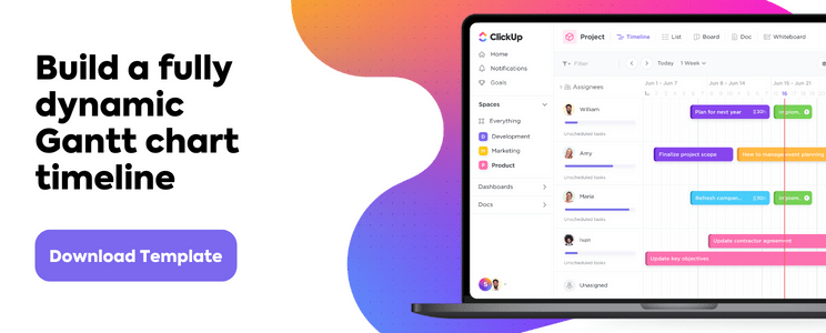ClickUp Gantt Chart Timeline Template CTA