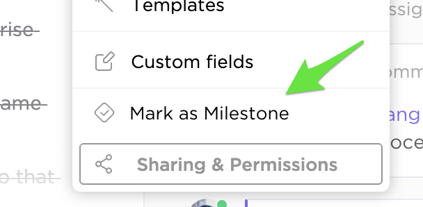 marking a task as a milestone