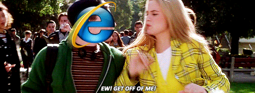 pushing internet explorer out of the way