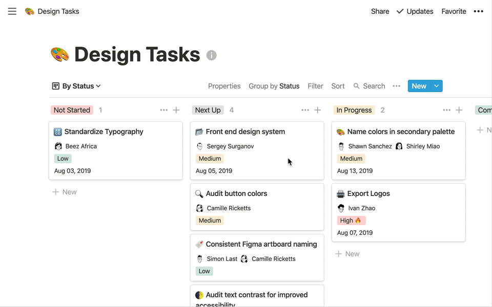 notion design tasks gif