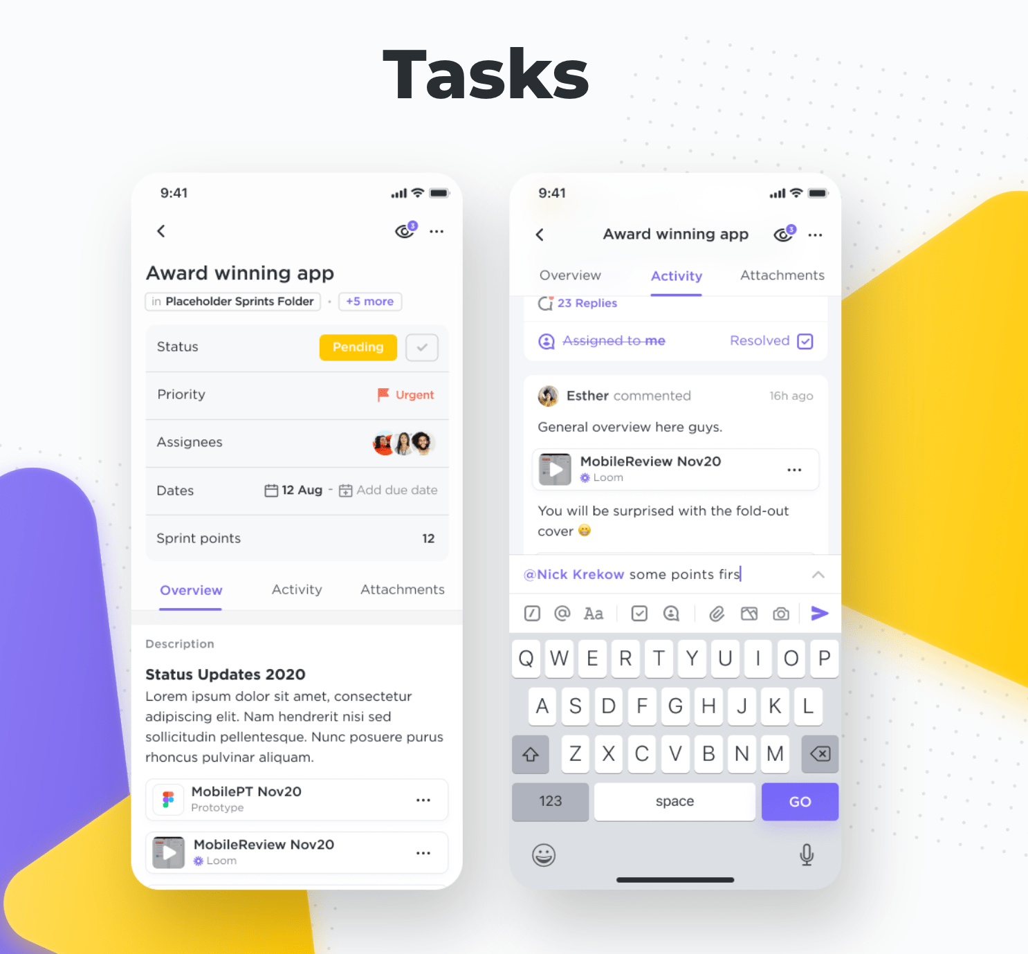 clickup mobile tasks