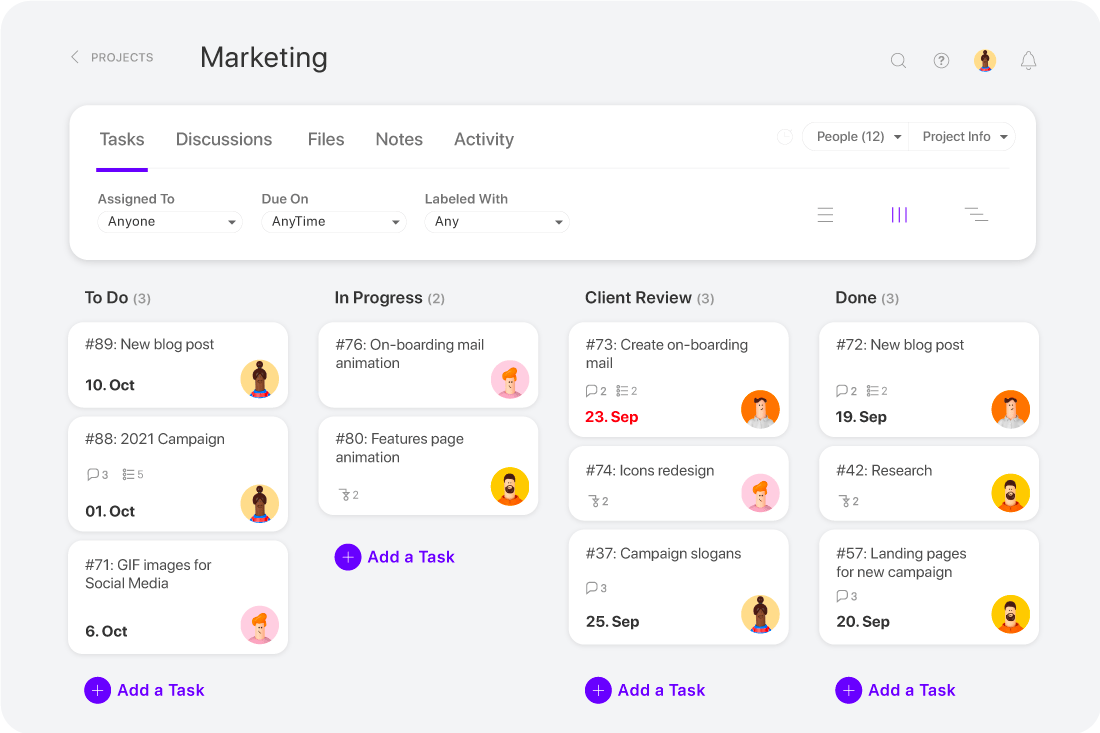 Marketing planning software: Activecollab Free Project management